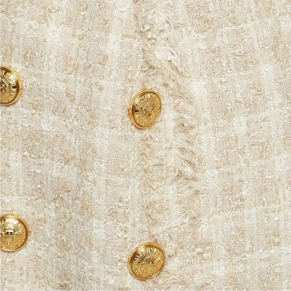 Balmain Tweed Sleeveless Double Breasted Mini Dress - Picture 6 of 8